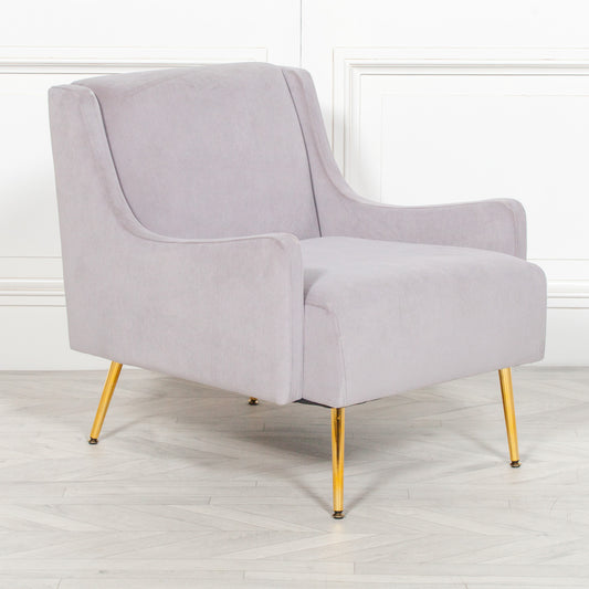 Grey Velvet Sofa Chair