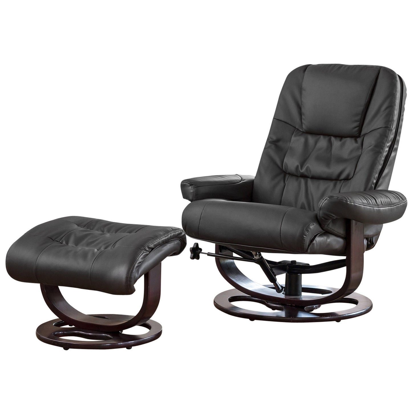 High Backed Swivel Recliner + Footstool Available in black, brown, burgundy, cream, grey. Heat Option - CasaFenix