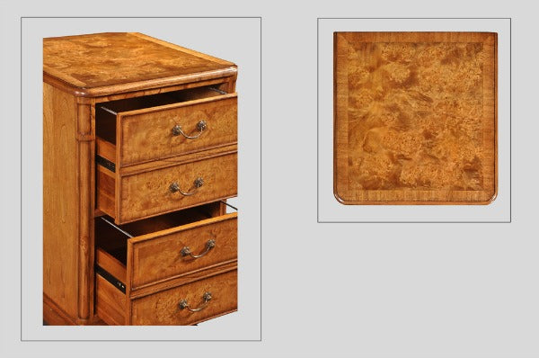 Cheshire Walnut Collection Home Office 2 Drawer Filing Cabinet - CasaFenix