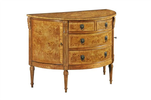 Cheshire Walnut Collection Demi Lune Cabinet - CasaFenix