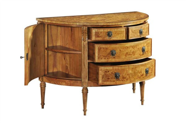 Cheshire Walnut Collection Demi Lune Cabinet - CasaFenix