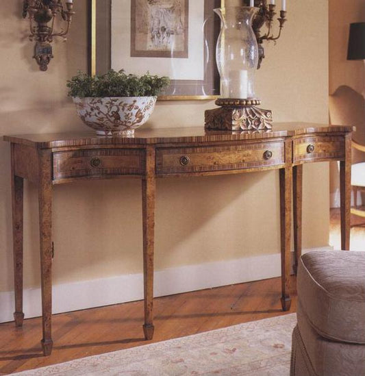 Cheshire Walnut Collection Serpentine Walnut Console Table - CasaFenix