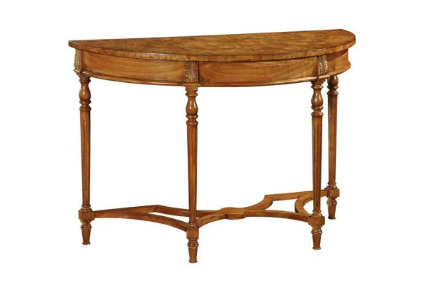 Cheshire Walnut Collection Demi Lune Walnut Console Table - CasaFenix