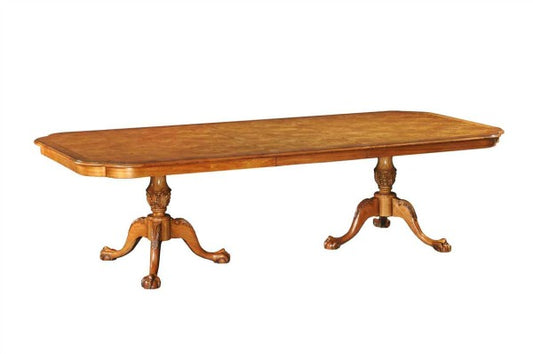 Cheshire Walnut Collection Extending Dining Table with 1 leaf (Chippendale style) - CasaFenix
