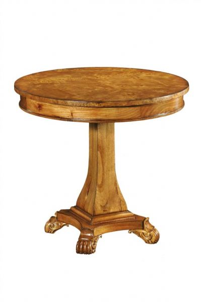Cheshire Walnut Collection Pedestal Table with Lion Feet - CasaFenix