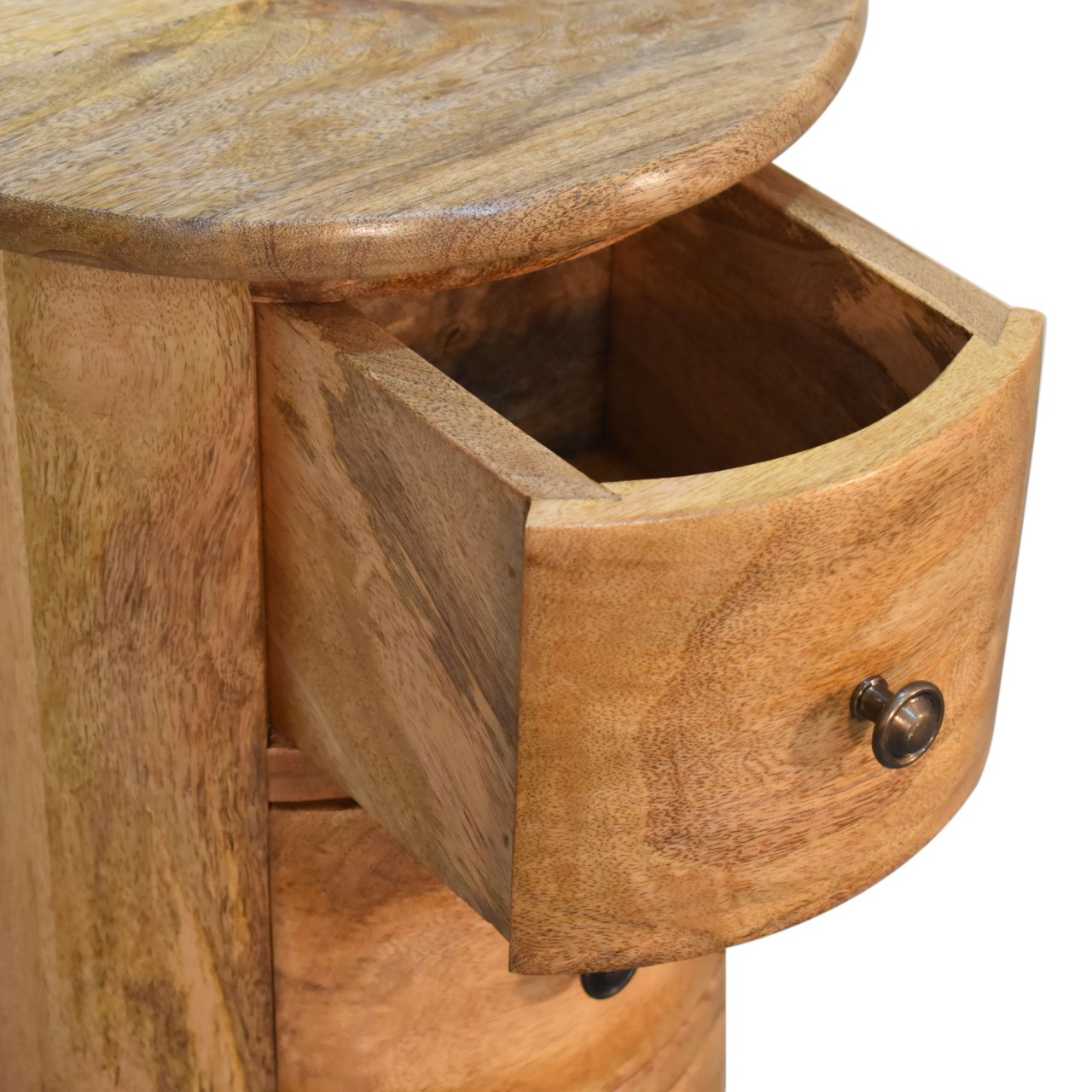 Mini 3 Drawer Drum 3 Drawer Chest Solid Mango Wood - CasaFenix