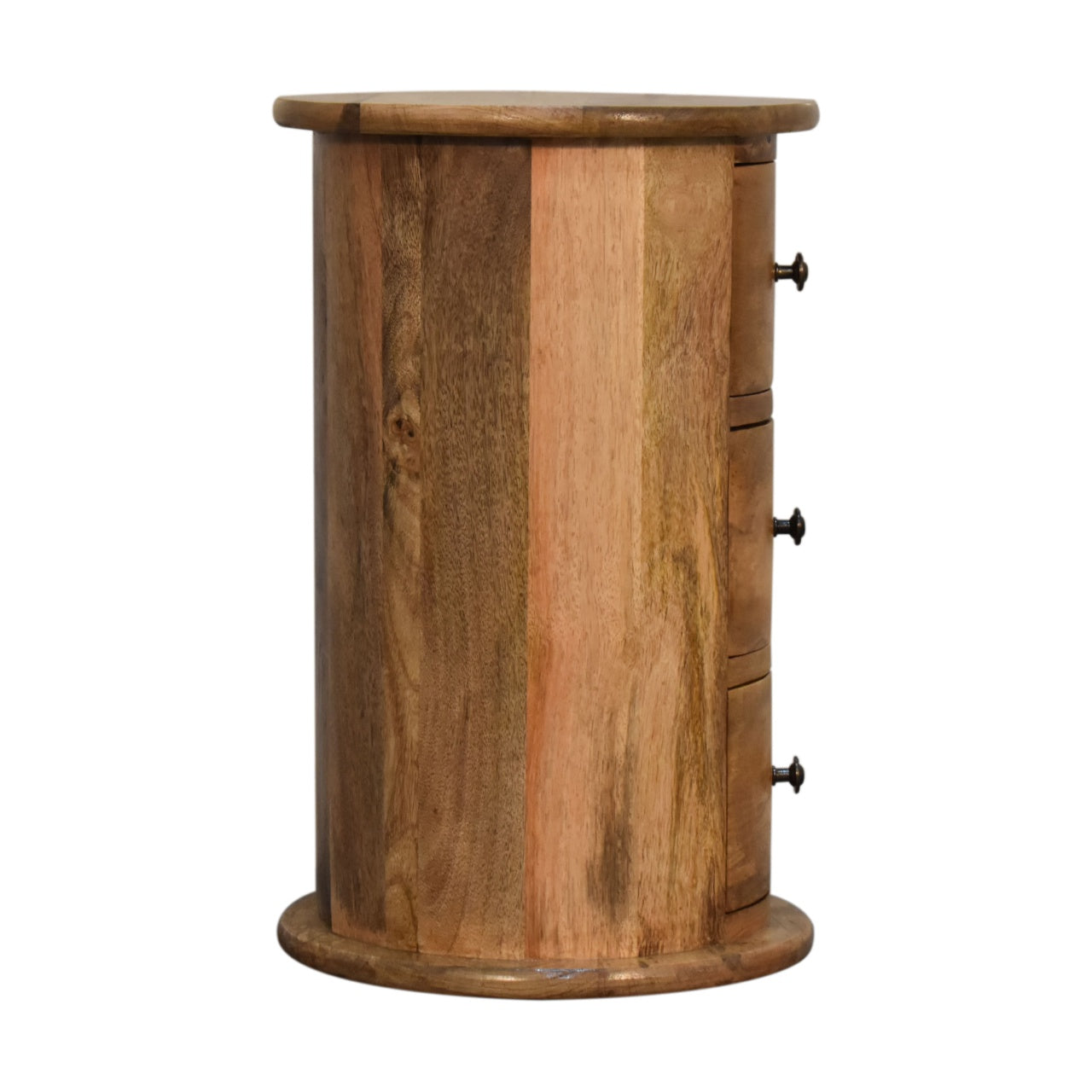Mini 3 Drawer Drum 3 Drawer Chest Solid Mango Wood - CasaFenix