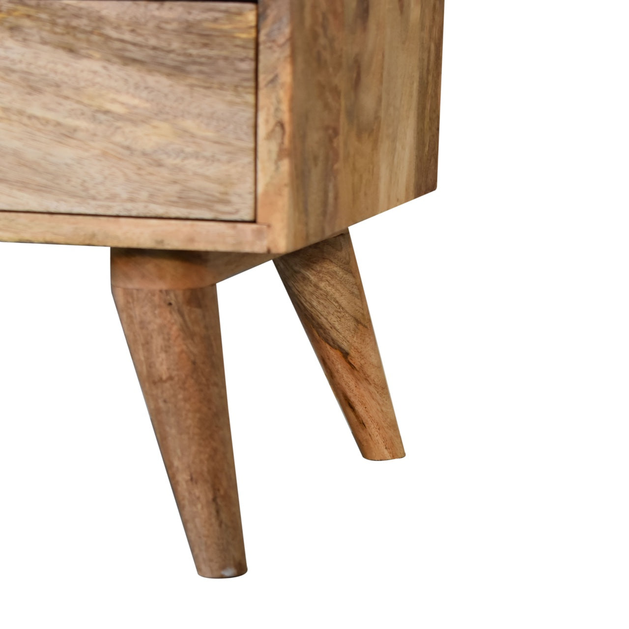 Classic Oak-ish Bedside Table 2 Drawer Chest Solid Mango Wood - CasaFenix