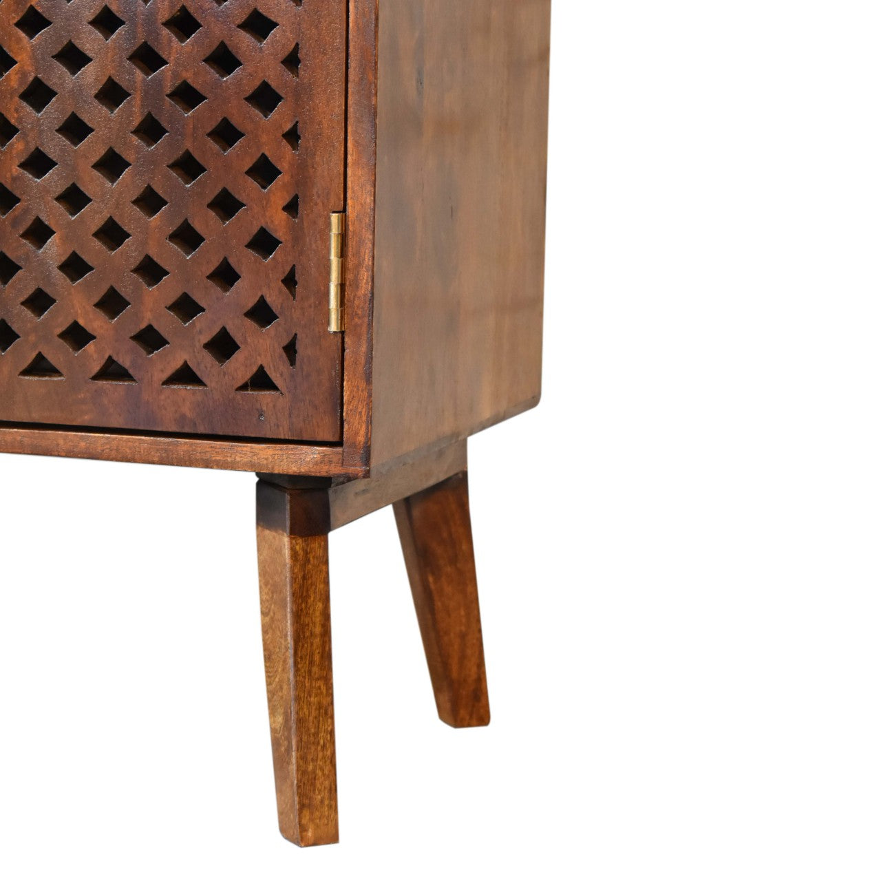 Arlo 2 Door Solid Mango Wood Cabinet with a Chestnut Finish Nordic Design - CasaFenix