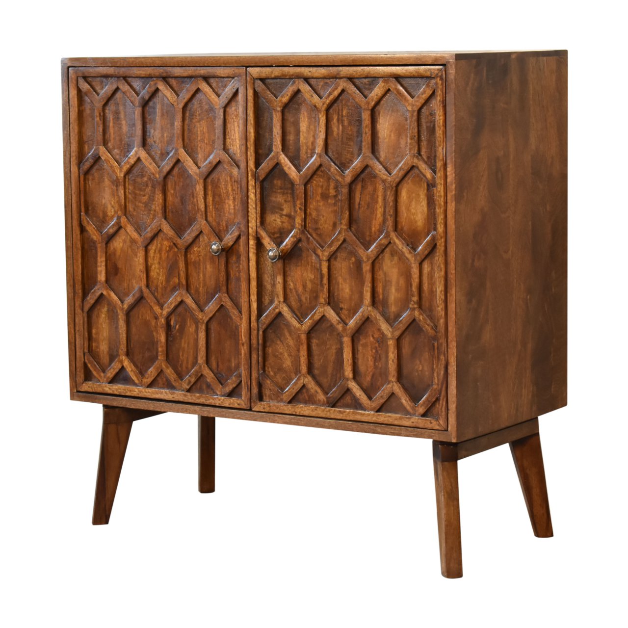 Amouri Carved 2 Door Cabinet - CasaFenix