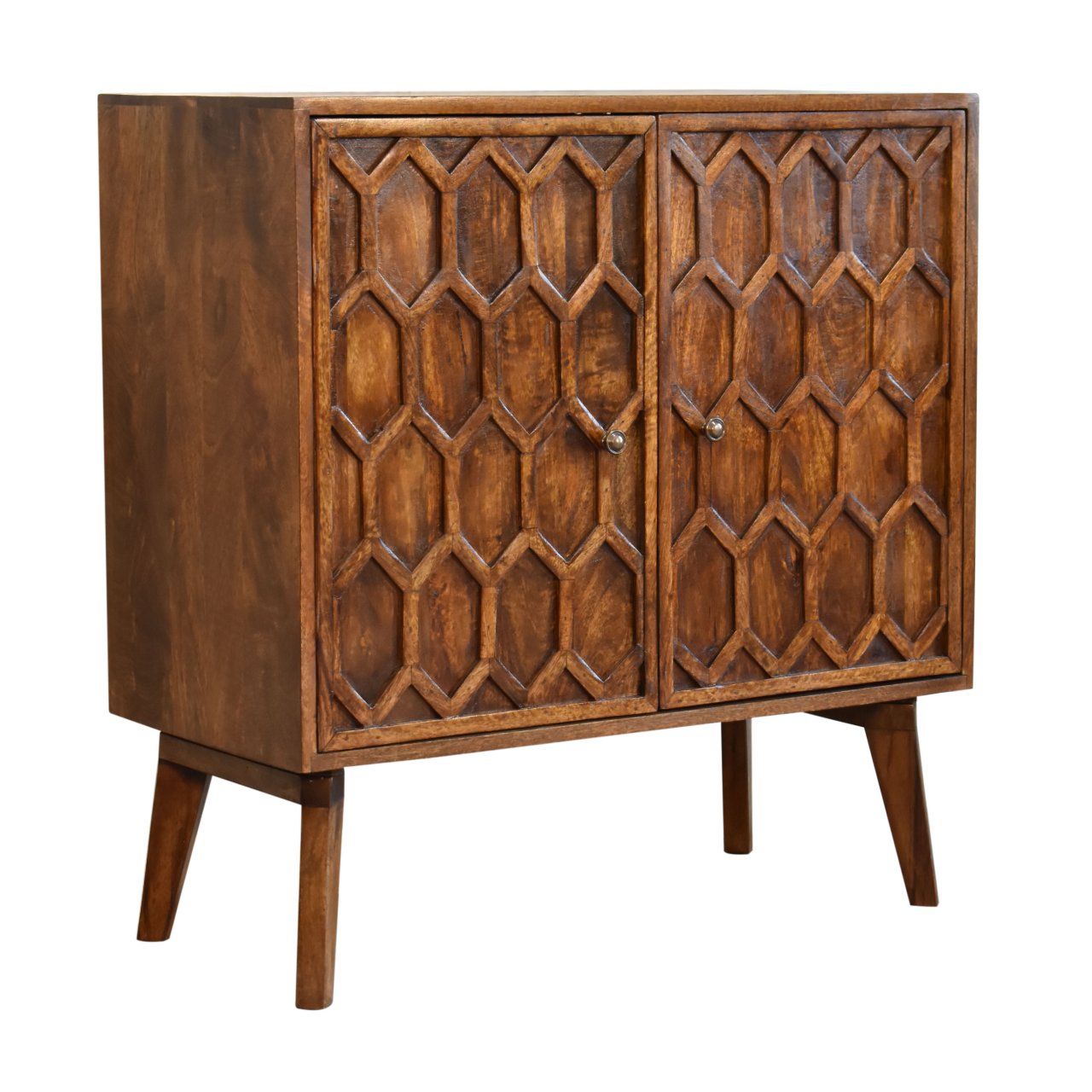 Amouri Carved 2 Door Cabinet - CasaFenix