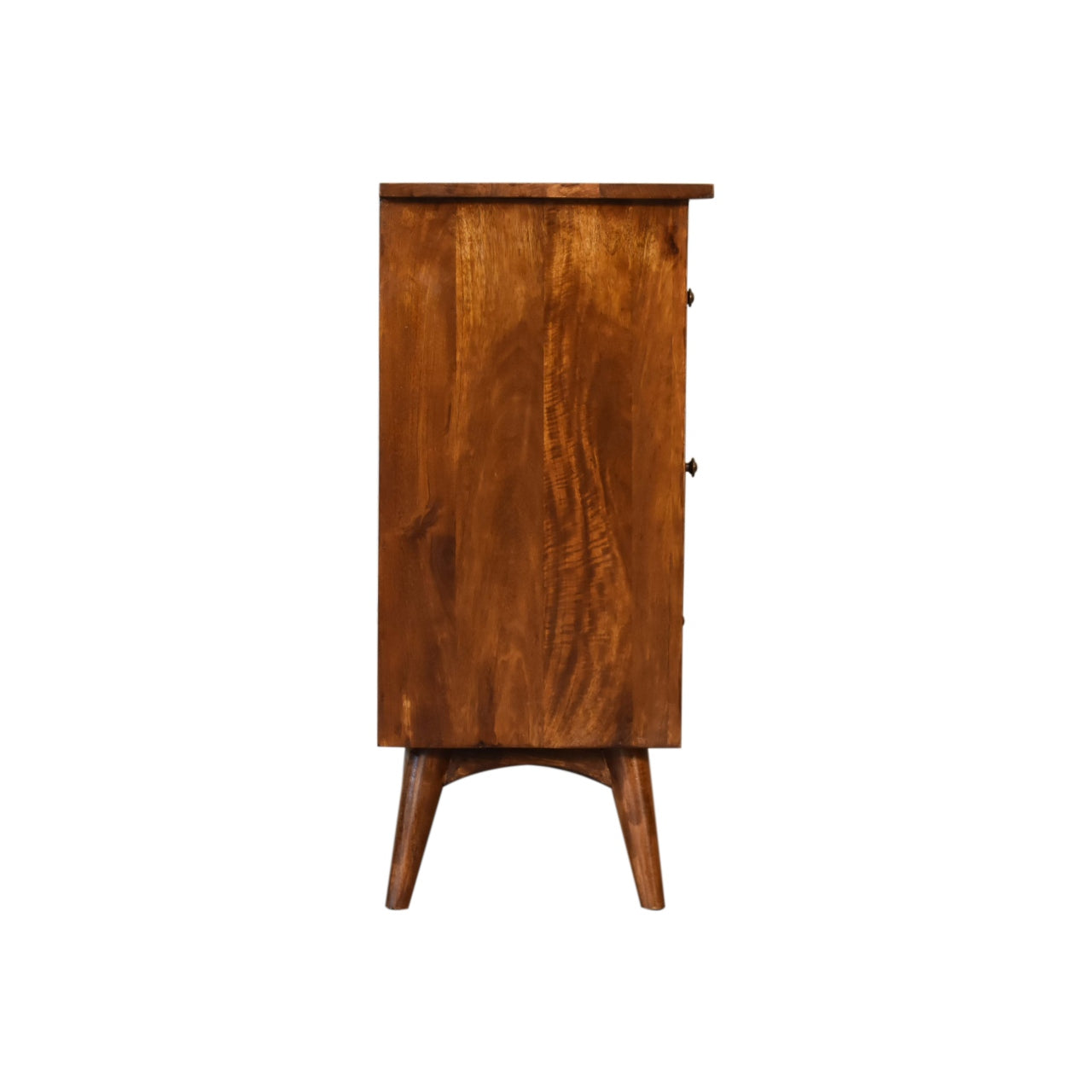 Chestnut Finish over Solid Wood 8 Drawer Chest Various Shaped Drawers - CasaFenix