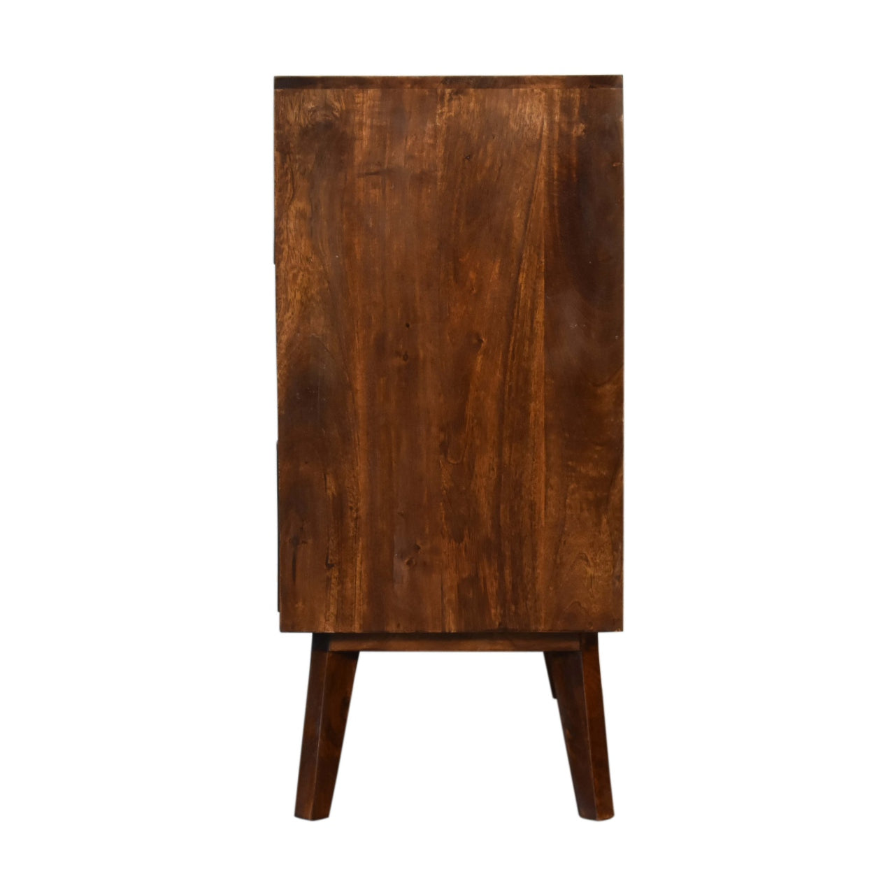 Chestnut Square Woven Inlay 3 Drawer Chest made with Solid Mango Wood - CasaFenix