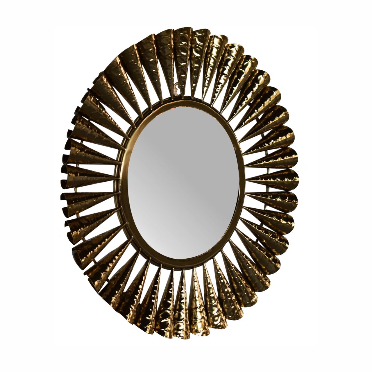 Brass Coned Wall Mirror - CasaFenix