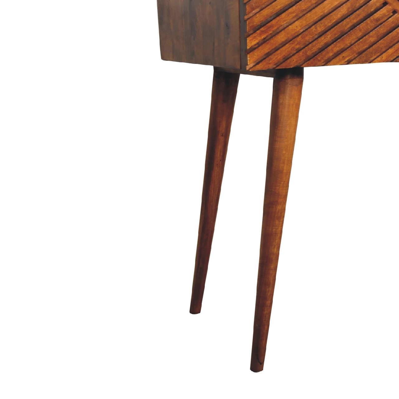 Chestnut Lille Console Table 2 Drawer Mango Wood Desk with Chestnut Finish - CasaFenix