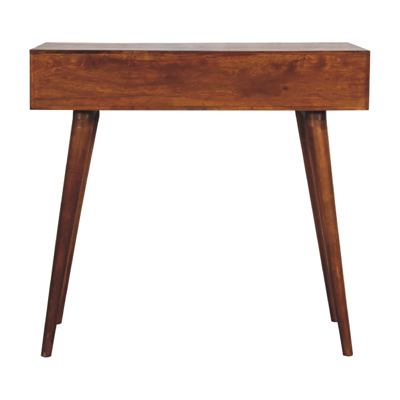 Chestnut Lille Console Table 2 Drawer Mango Wood Desk with Chestnut Finish - CasaFenix