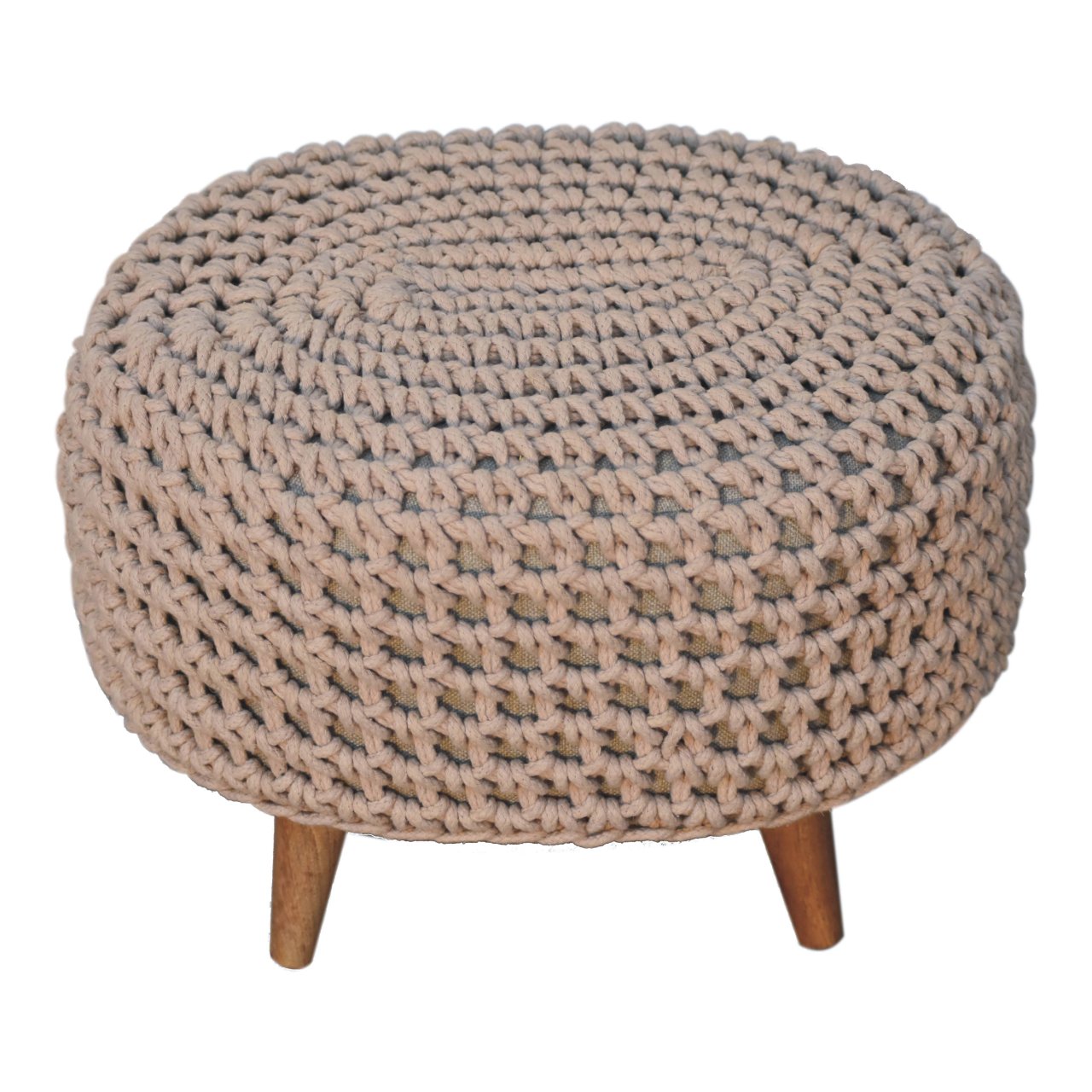 Keeva Beige Oblong Footstool - CasaFenix