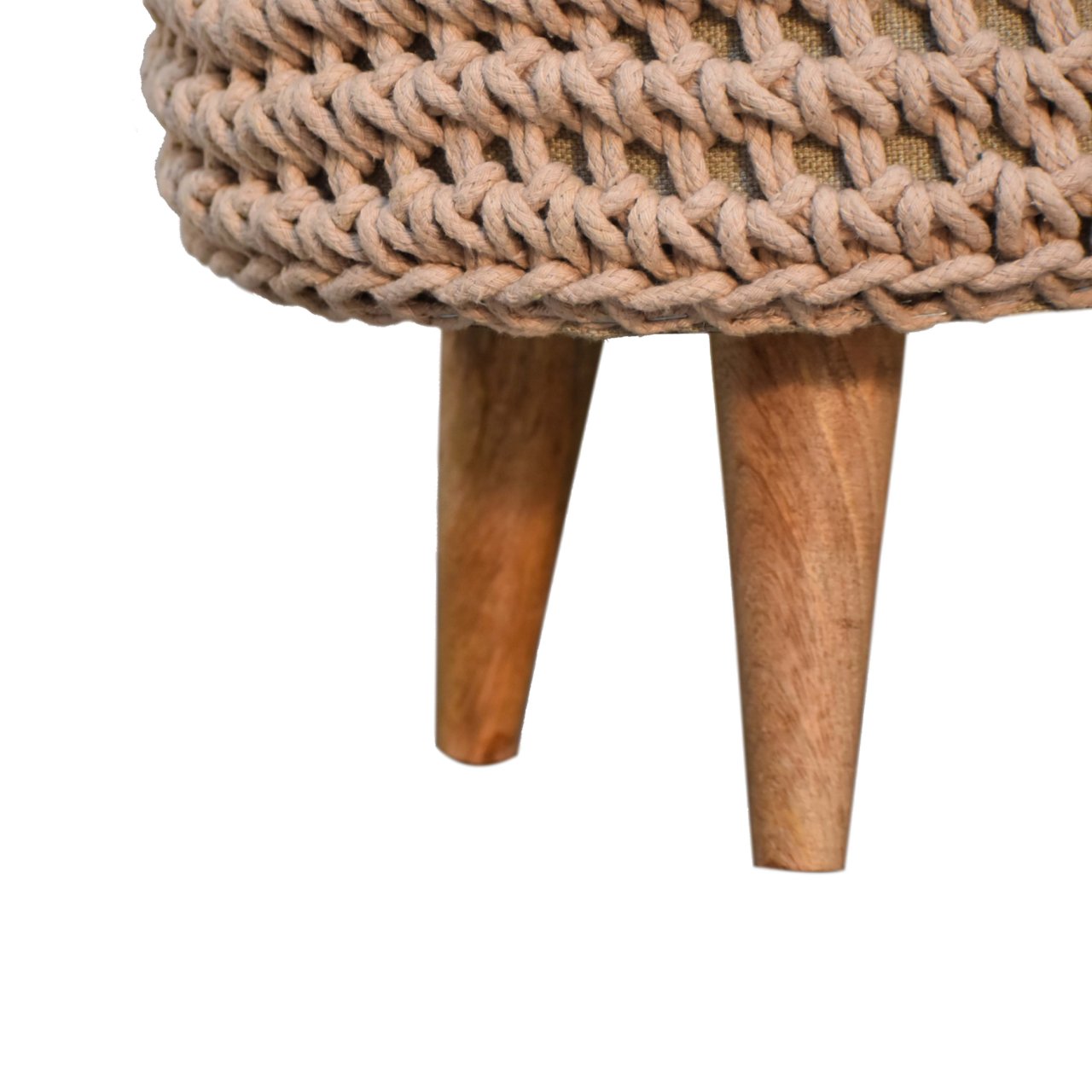 Keeva Beige Oblong Footstool - CasaFenix