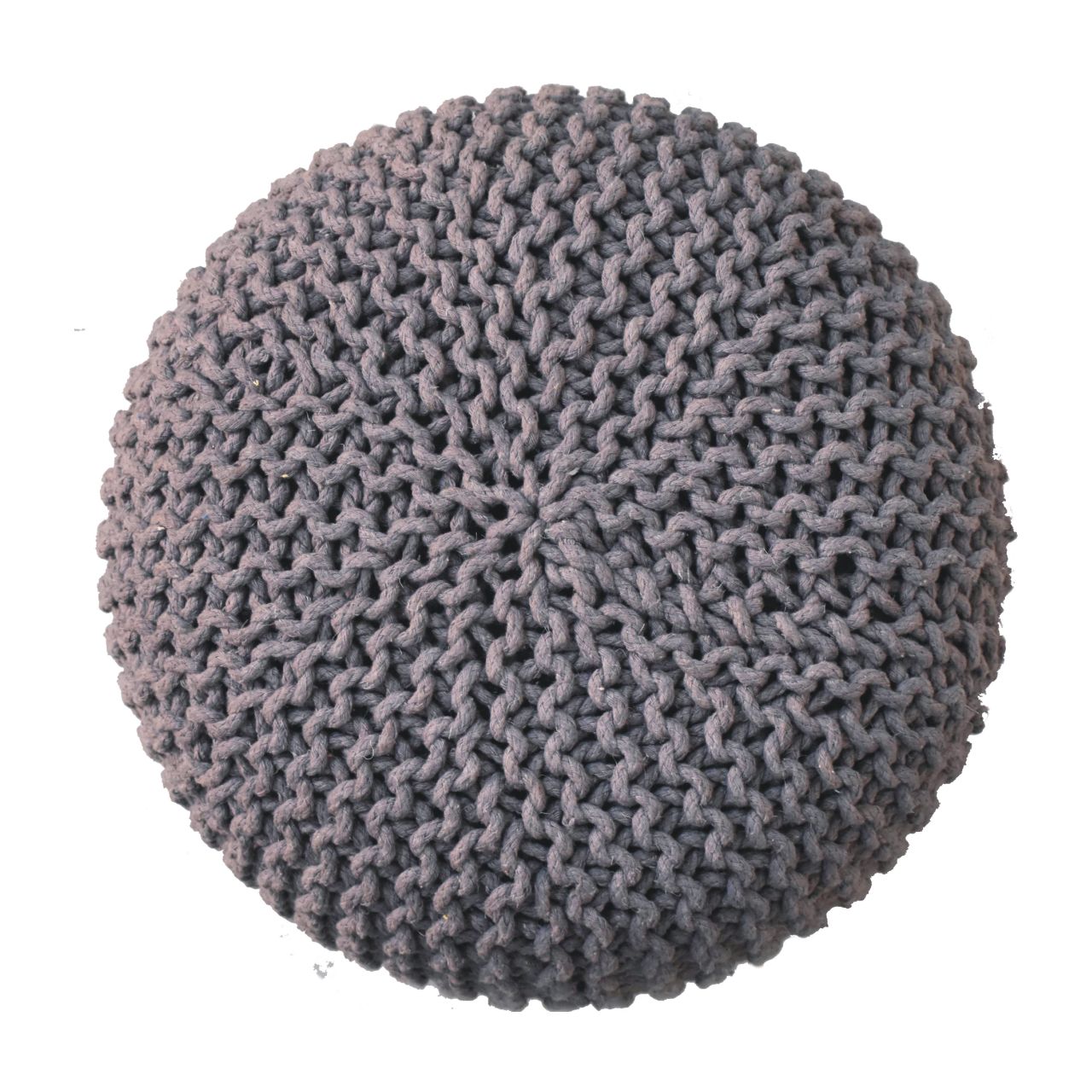 Keeva Grey Round Footstool - CasaFenix