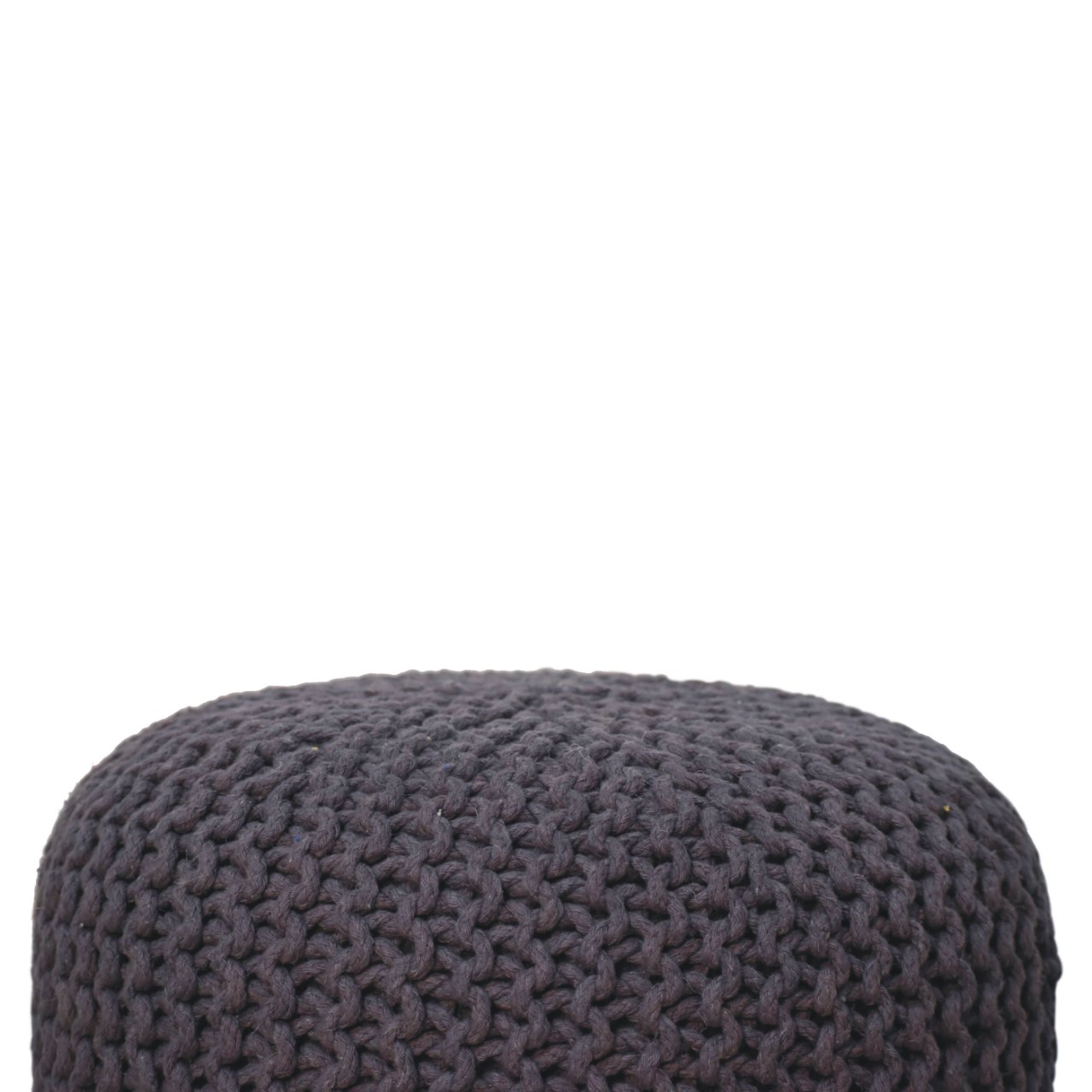 Keeva Grey Round Footstool - CasaFenix