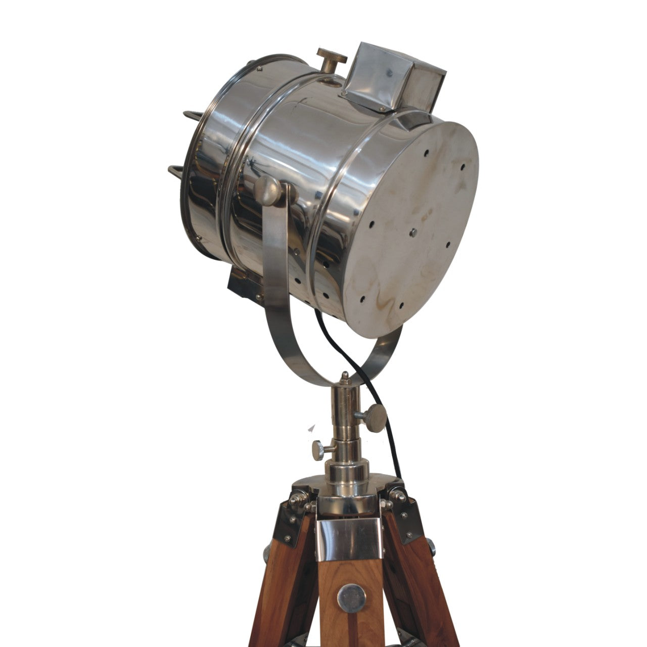 Caged Chrome Tripod Fold Spotlight Floor Lamp - CasaFenix