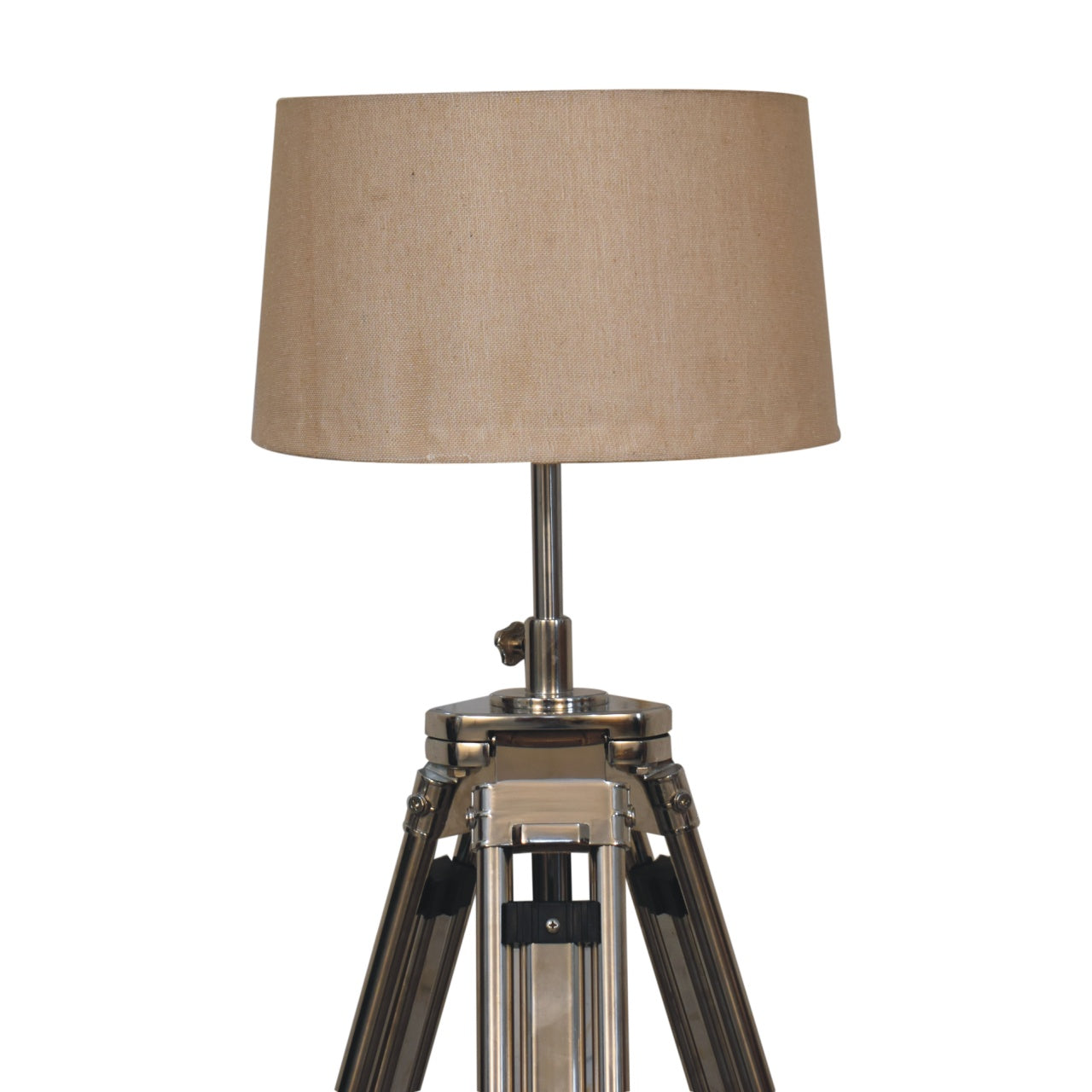 Wooden and Chrome Tripod Floor Lamp - CasaFenix