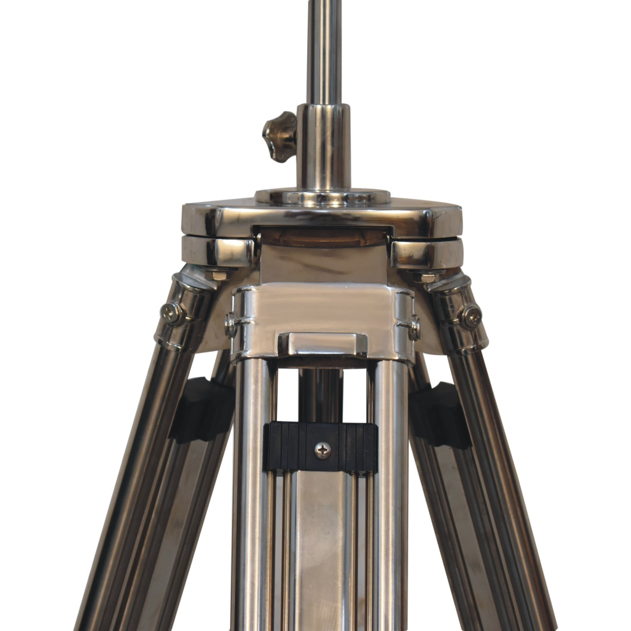 Wooden and Chrome Tripod Floor Lamp - CasaFenix