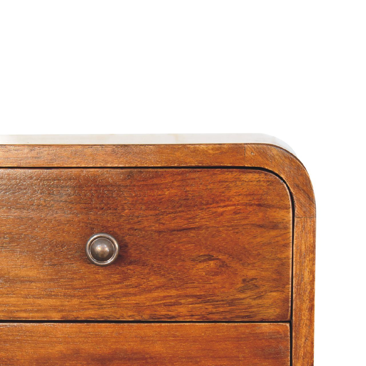Mini Curved Chestnut Wall Mounted Nordic Bedside Chest - CasaFenix