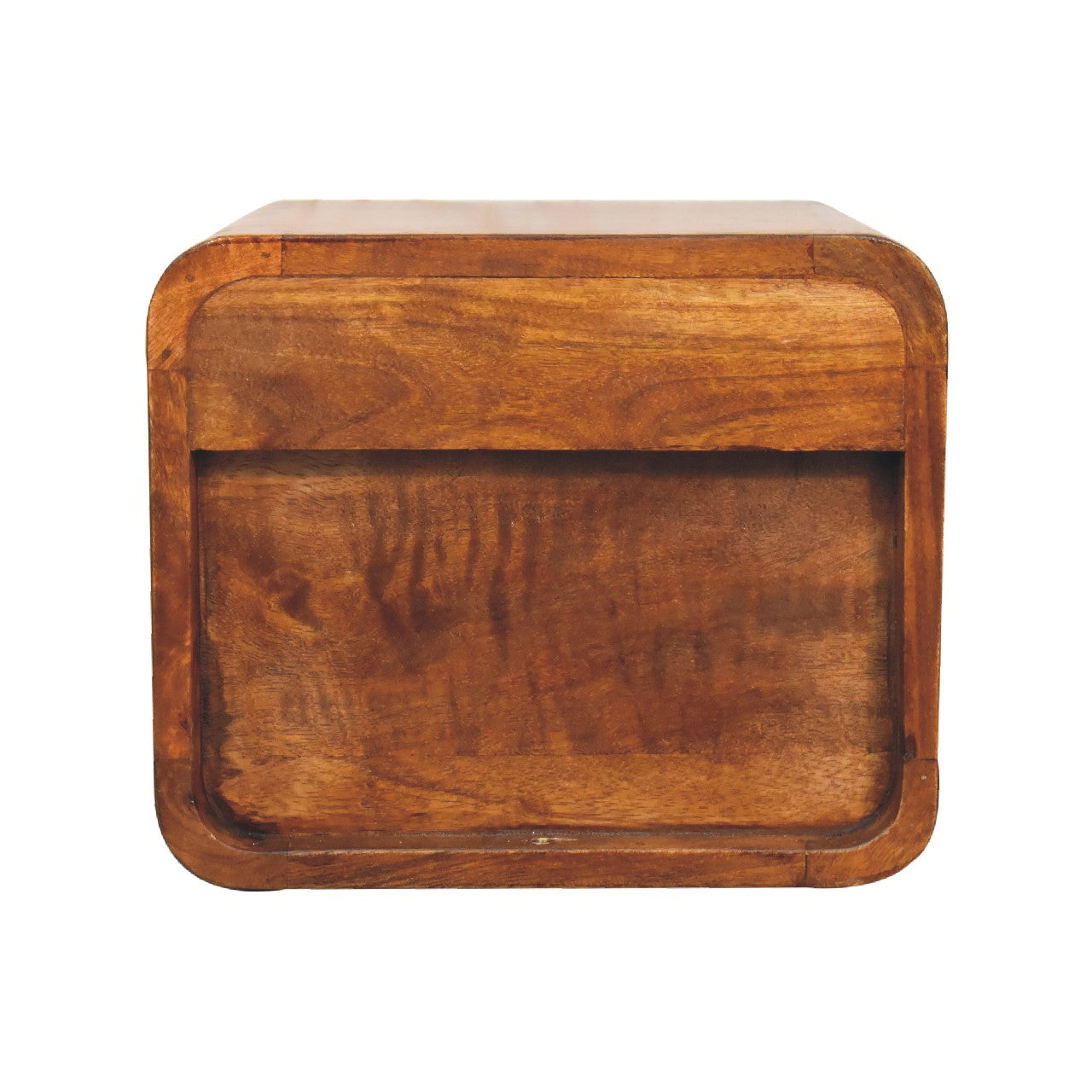 Mini Curved Chestnut Wall Mounted Nordic Bedside Chest - CasaFenix