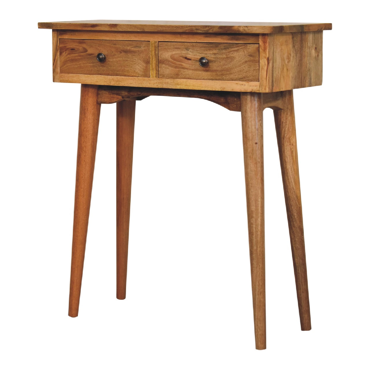 Mini Oak-ish Hallway Console Table 2 Drawer Nordic Design - CasaFenix