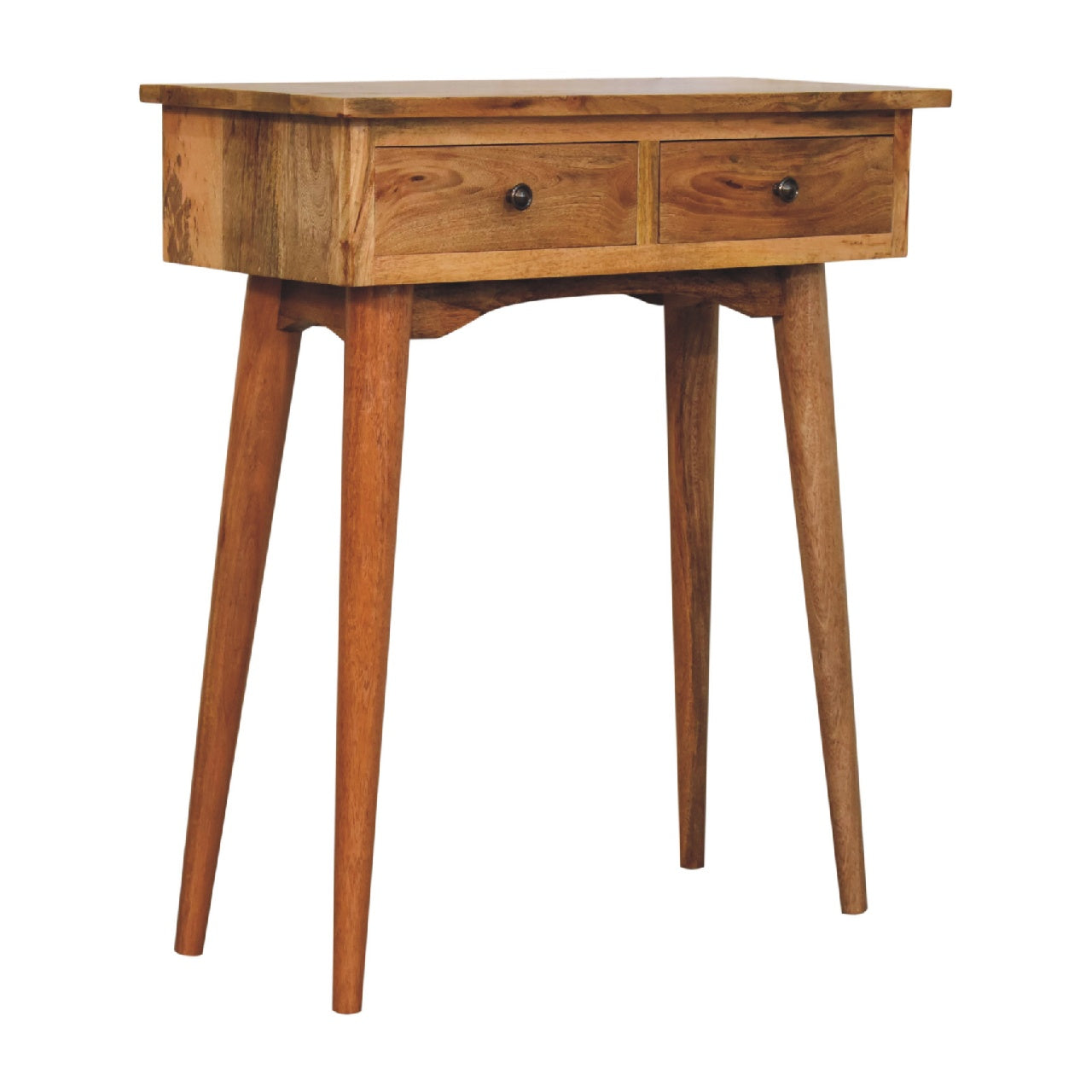 Mini Oak-ish Hallway Console Table 2 Drawer Nordic Design - CasaFenix
