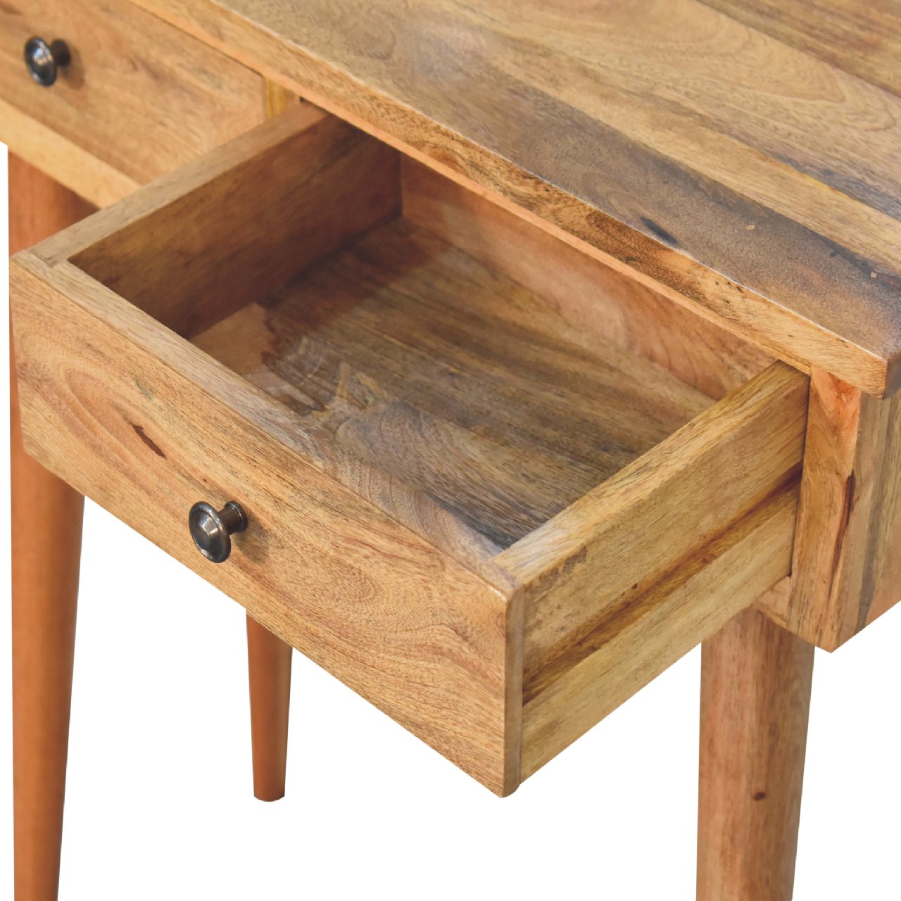 Mini Oak-ish Hallway Console Table 2 Drawer Nordic Design - CasaFenix