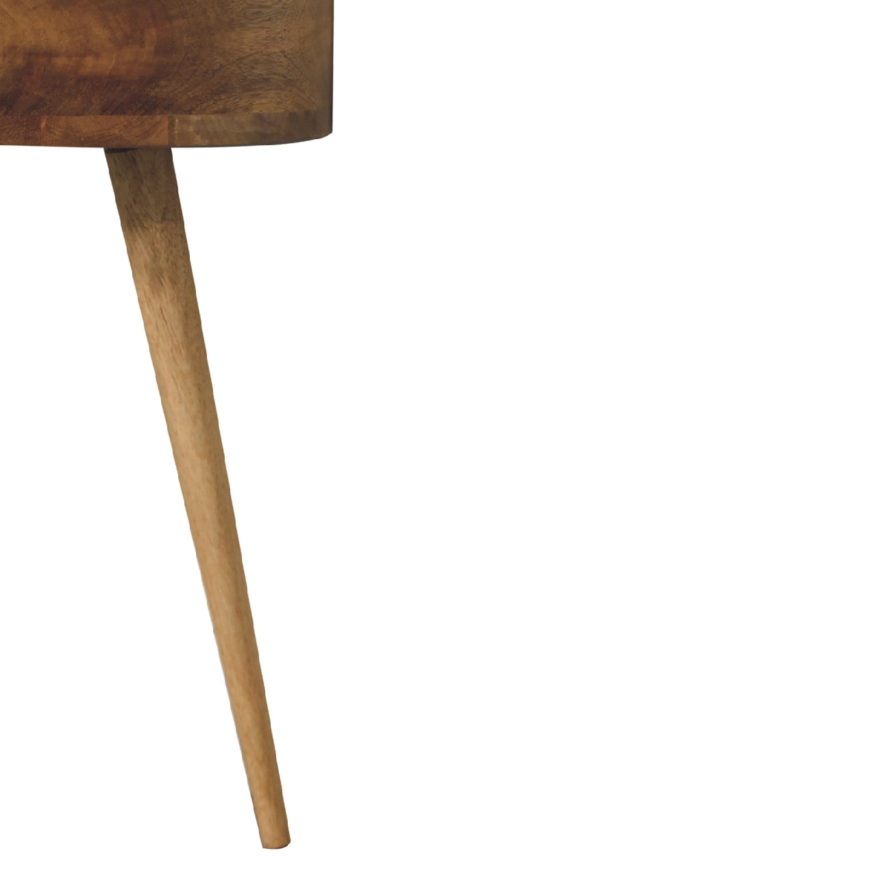 Nordic Oak-ish Circular Shaped 1 Drawer Bedside Chest - CasaFenix