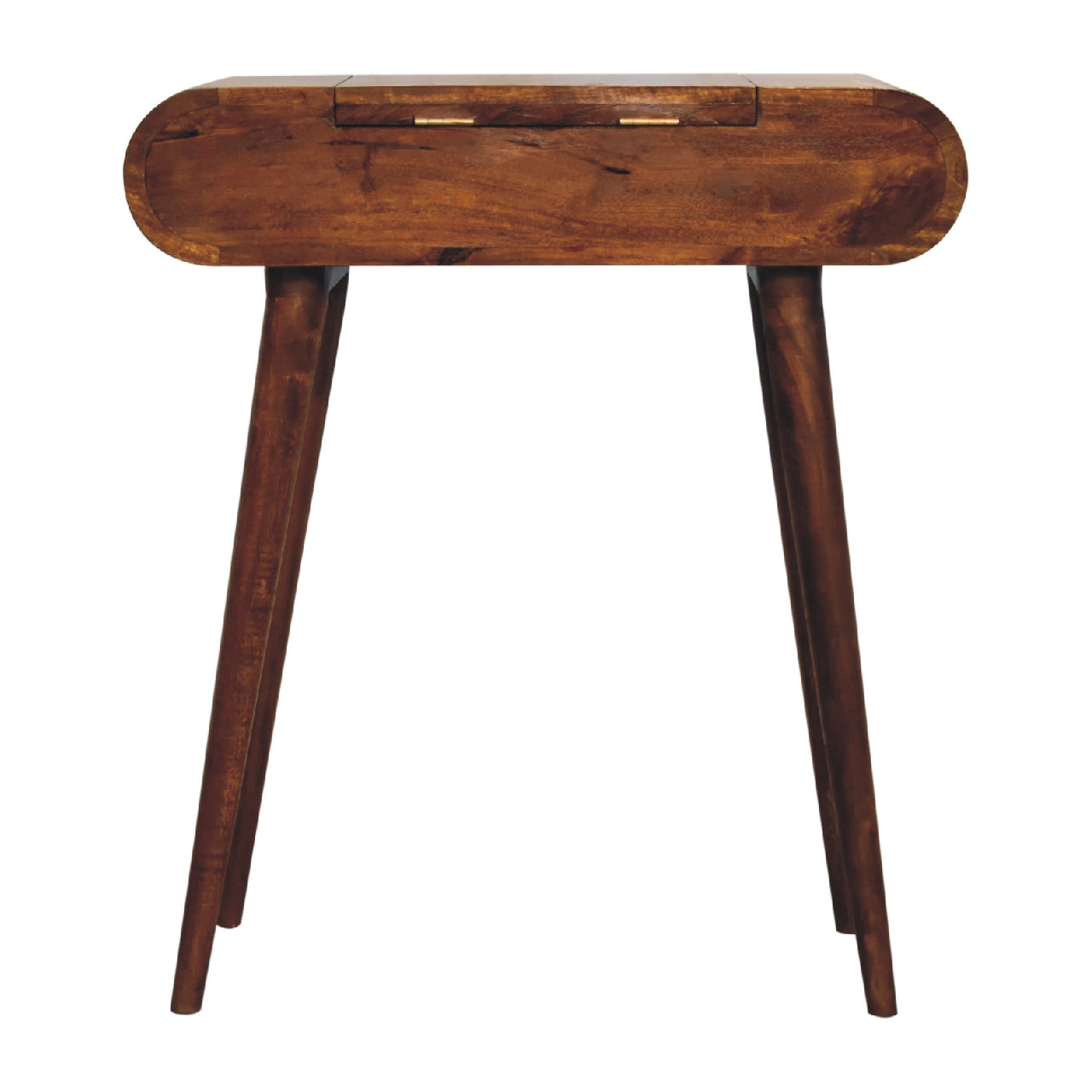 Mini Chestnut Dressing Table with Foldable Mirror - CasaFenix