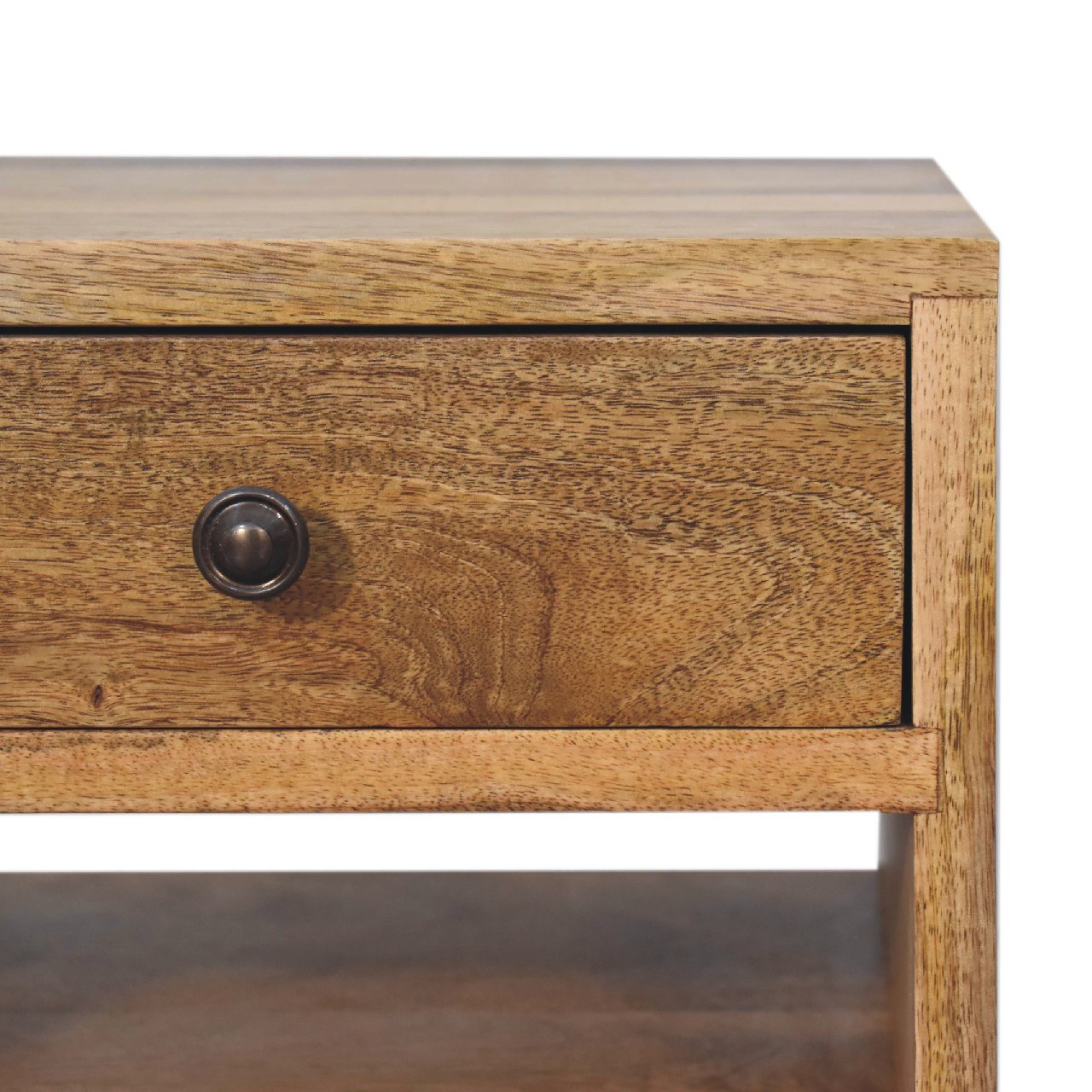 Mini Classic Multi Oak-ish 2 Drawer Bedside Table - CasaFenix