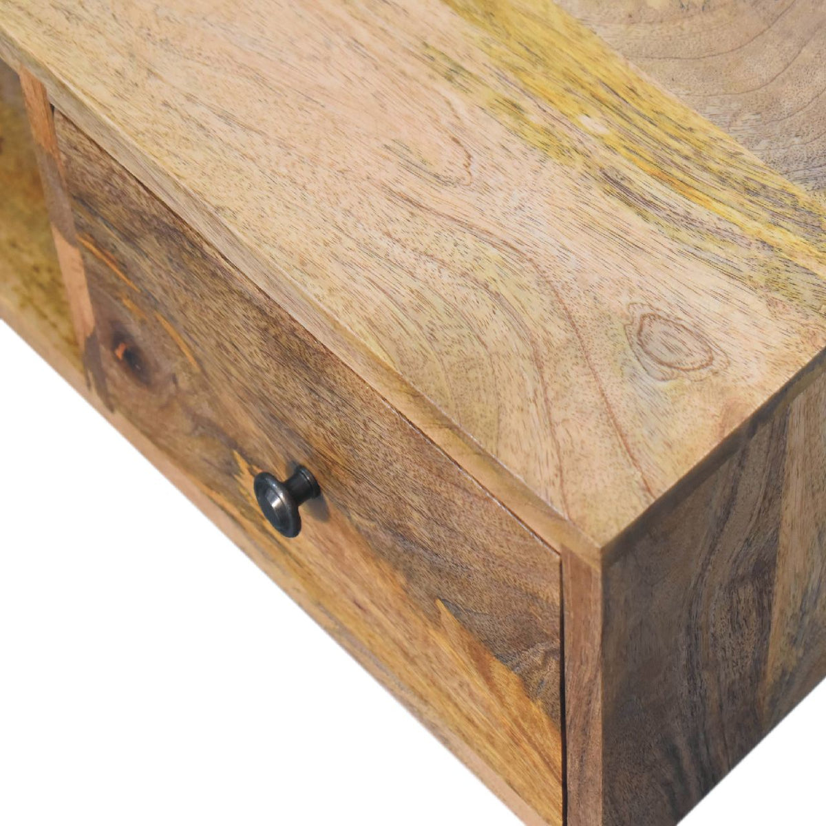 Classic Oak-ish 2 Drawer Coffee Table Solid Mango Wood - CasaFenix