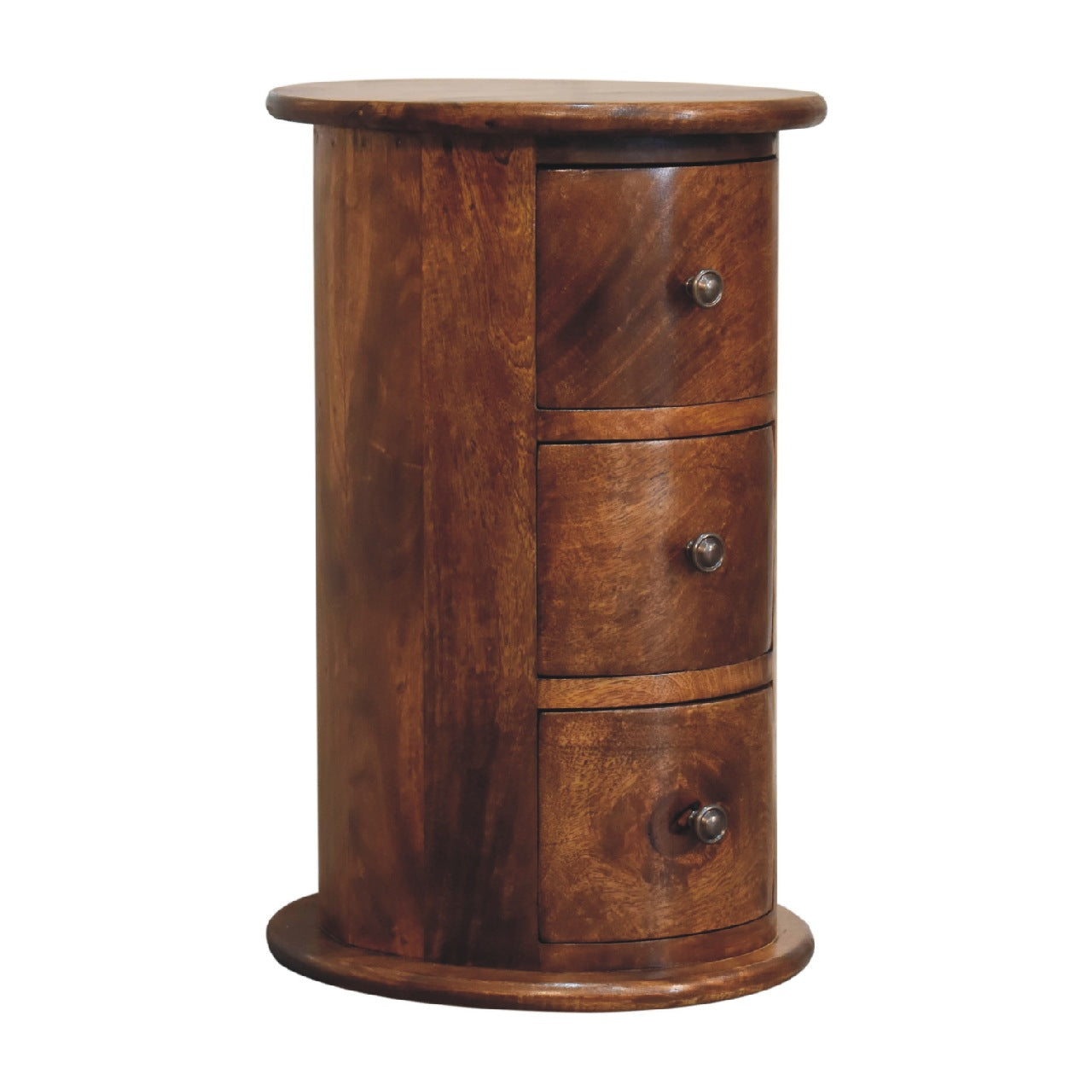 Mini Chestnut 3 Drawer Drum Chest - CasaFenix