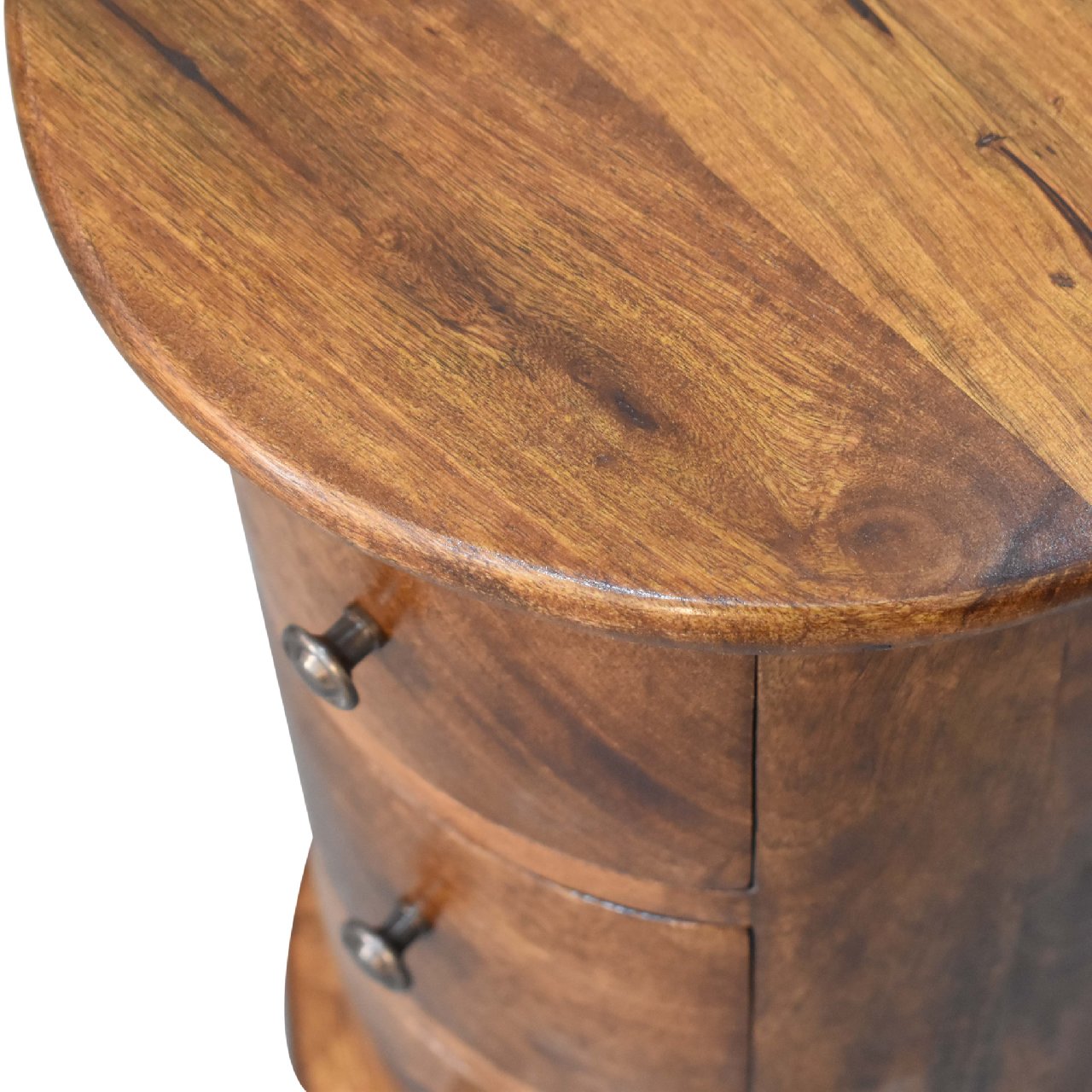 Mini Chestnut 3 Drawer Drum Chest - CasaFenix