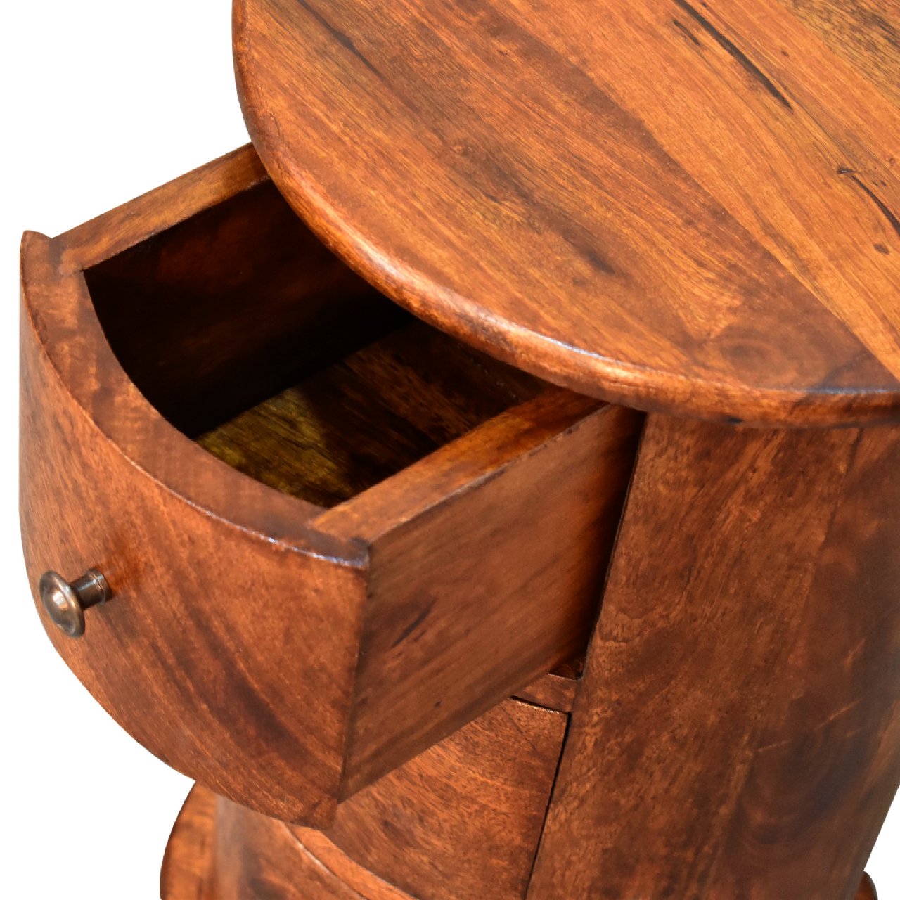 Mini Chestnut 3 Drawer Drum Chest - CasaFenix