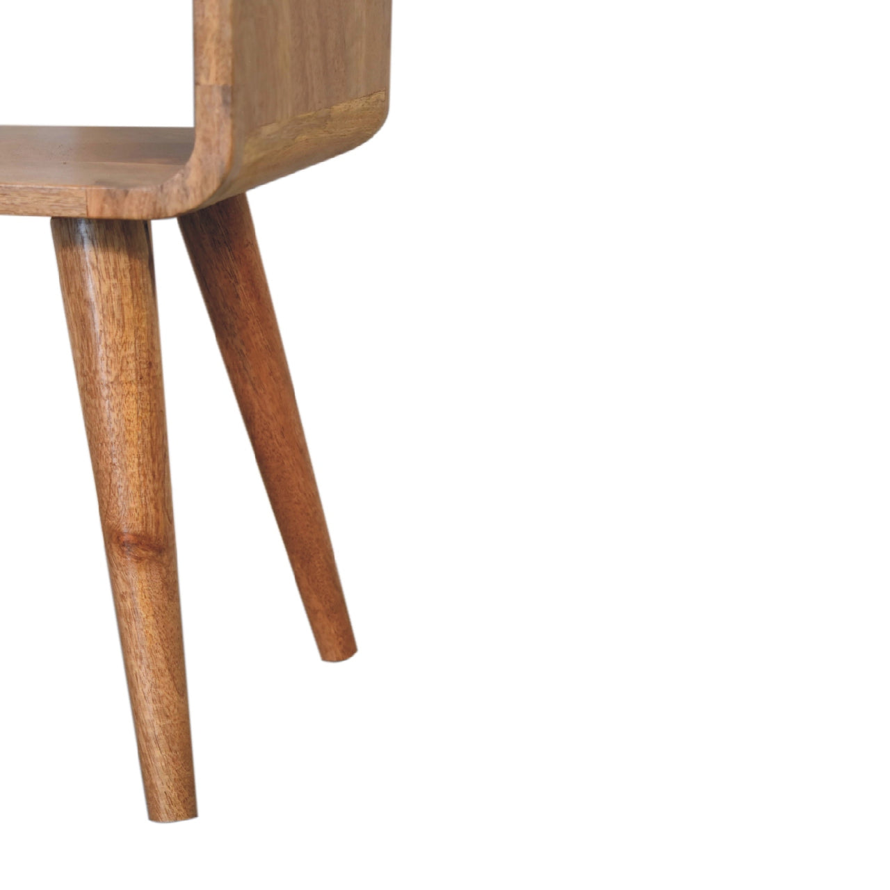 Mini Curved Open Bedside Oak-ish FInish - CasaFenix
