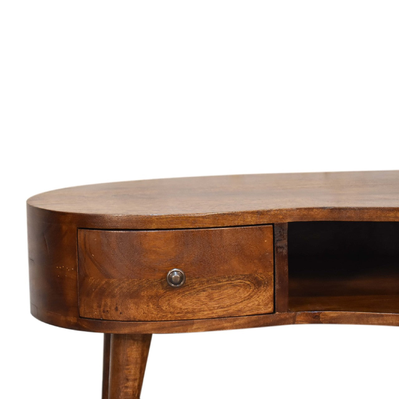 Mini Chesnut Wave 1 Drawer Coffee Table - CasaFenix
