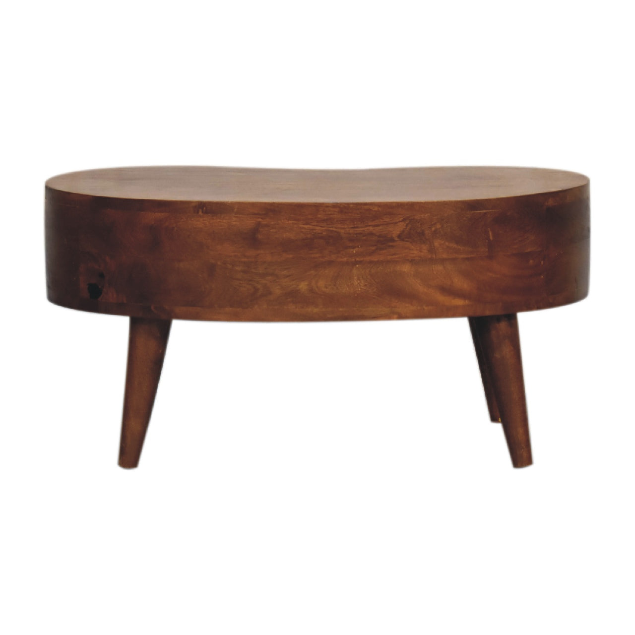 Mini Chesnut Wave 1 Drawer Coffee Table - CasaFenix