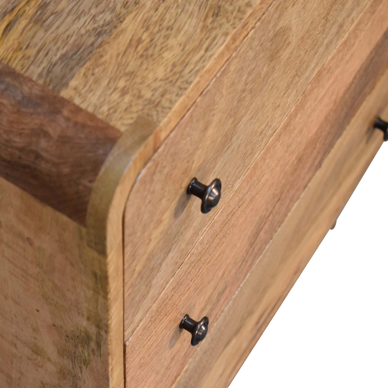 Mini Curved Oak-ish Chest of 3 Drawers Nordic Design - CasaFenix