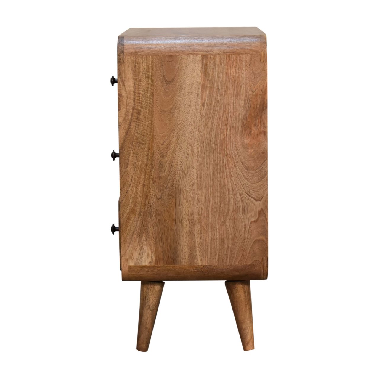 Mini Curved Oak-ish Chest of 3 Drawers Nordic Design - CasaFenix