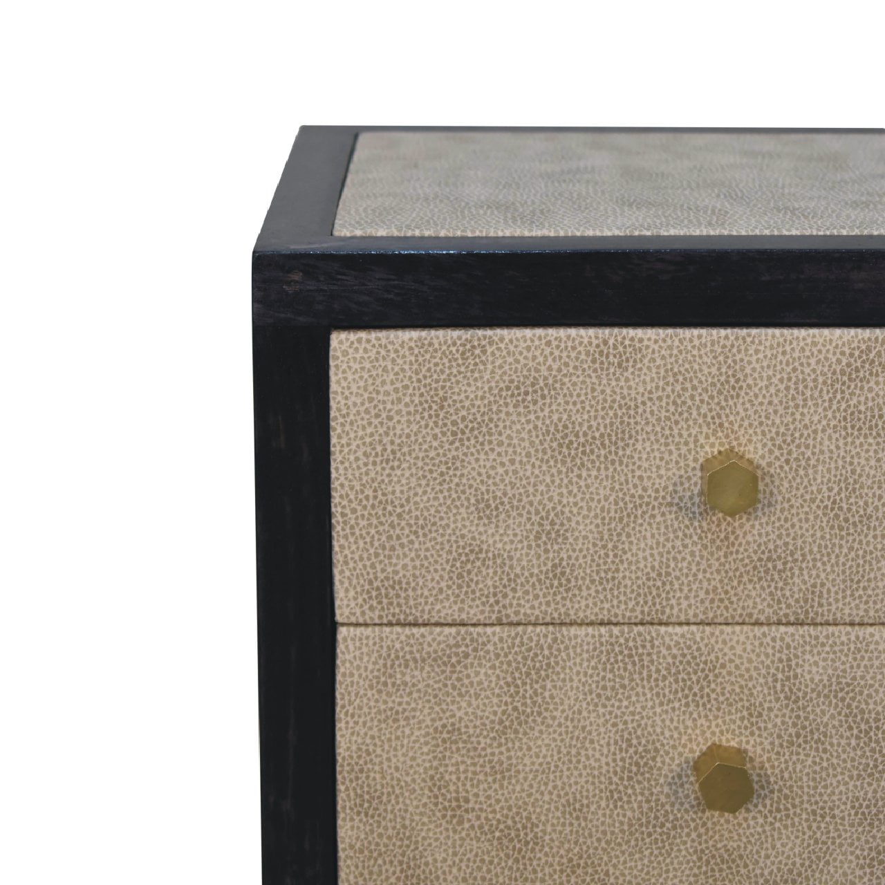 Mini Faux Leather Bedside Table 3 Drawer Chest - CasaFenix