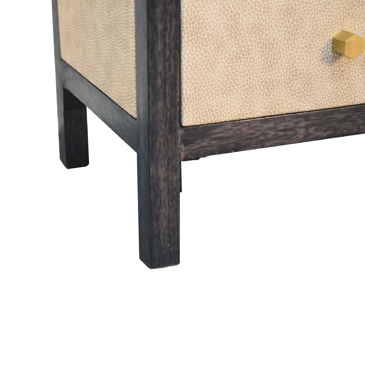 Mini Faux Leather Bedside Table 3 Drawer Chest - CasaFenix