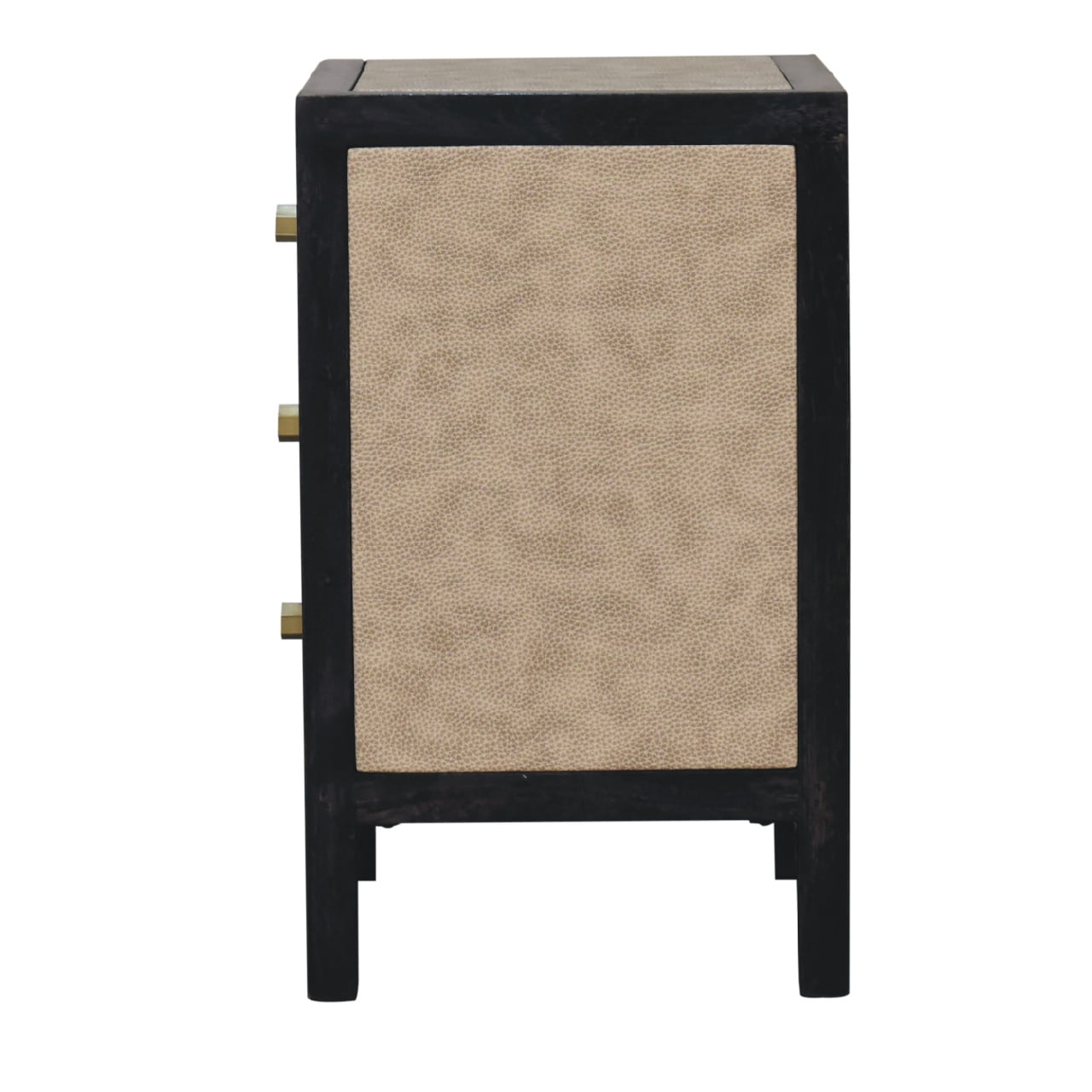 Mini Faux Leather Bedside Table 3 Drawer Chest - CasaFenix