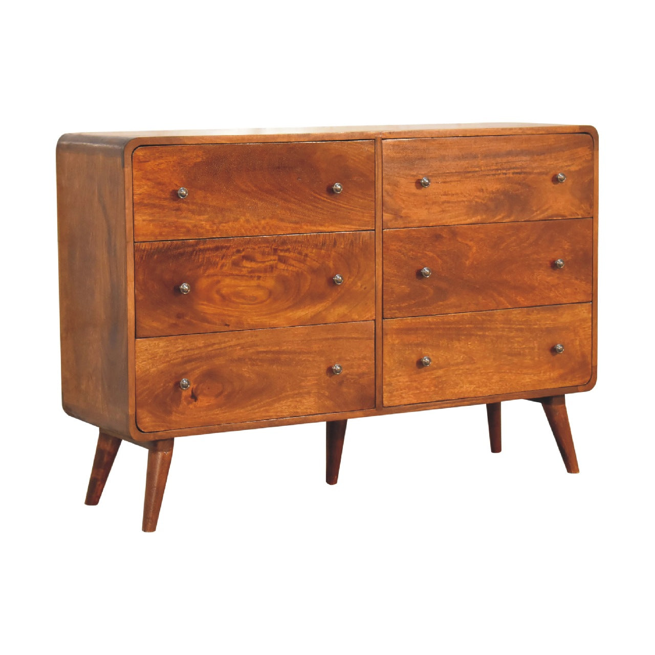 Large Curved Chestnut Chest - CasaFenix