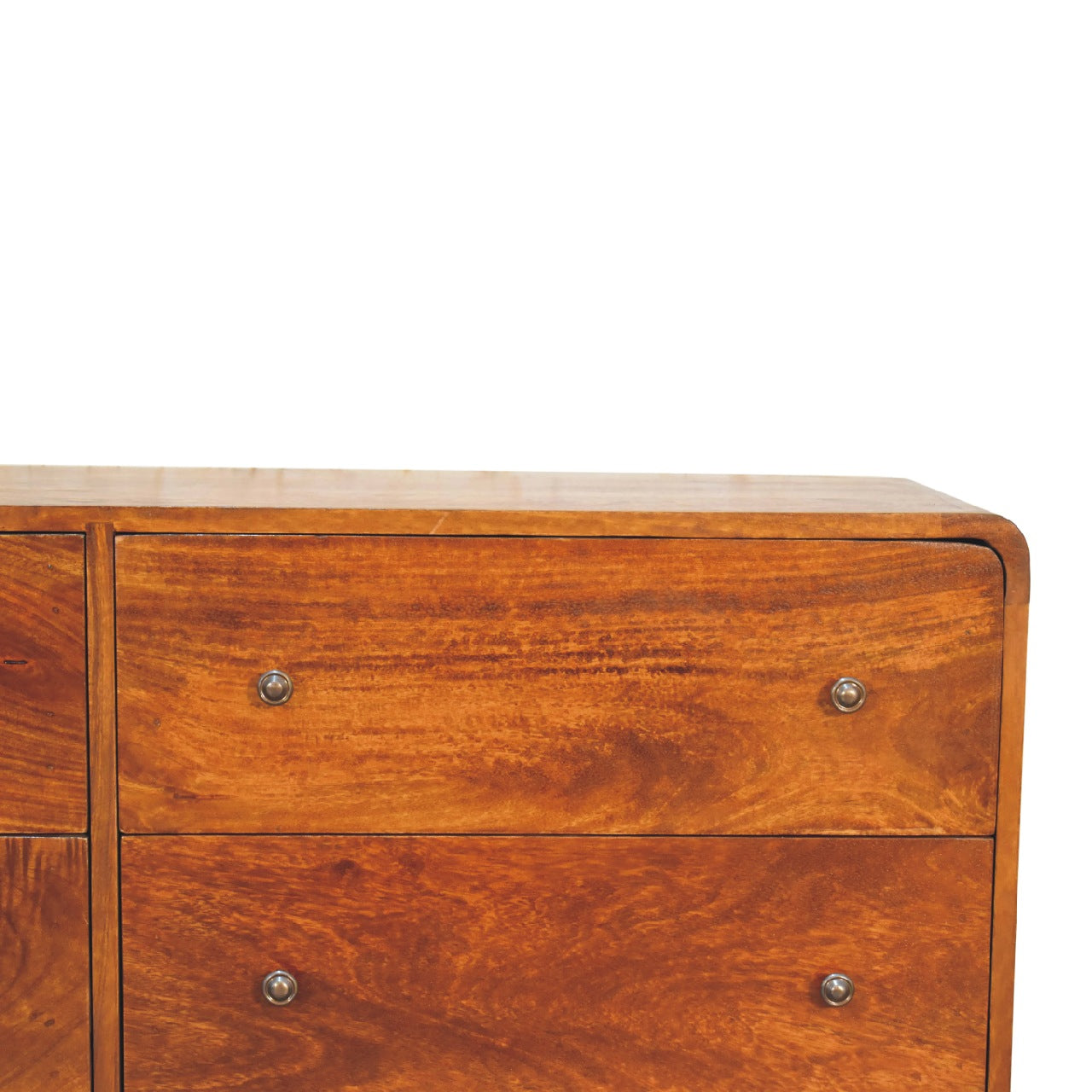 Large Curved Chestnut Chest - CasaFenix