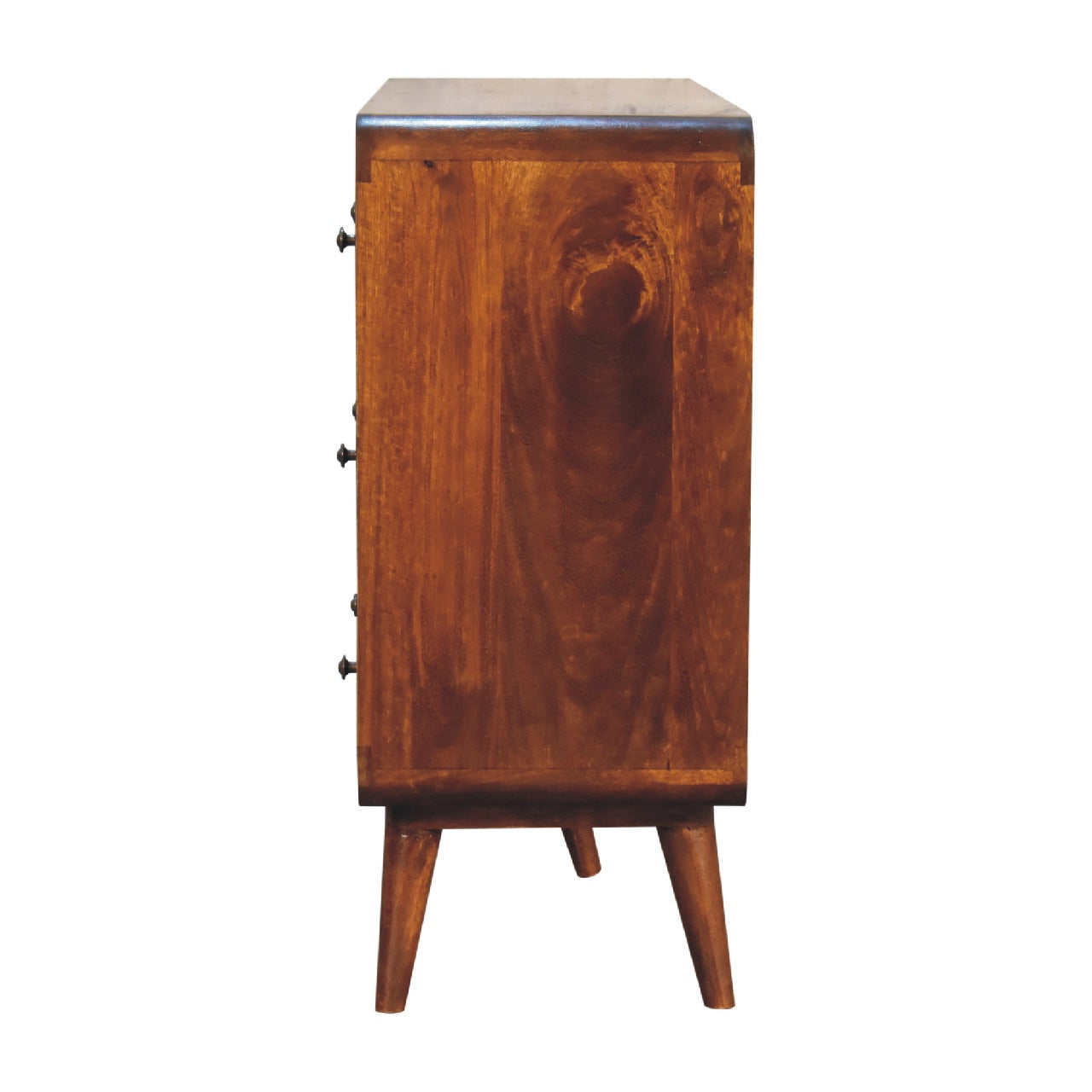 Large Curved Chestnut Chest - CasaFenix